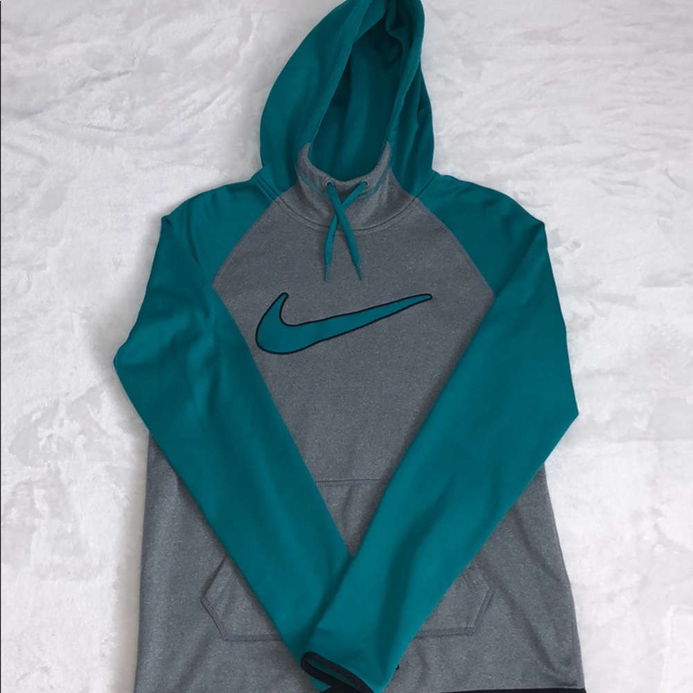 Grey and turquoise Nike sweatshirt
